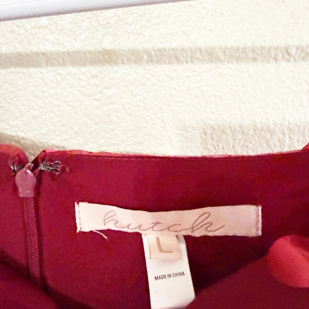 Hutch Sleeveless Sequin Pailette Red Midi Maxi Square Neck Dress size large - Picture 9 of 12